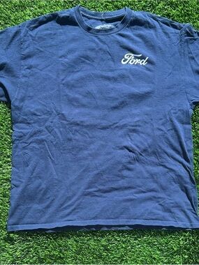 Ford Navy Blue Short Sleeve Tee with White Script Logo